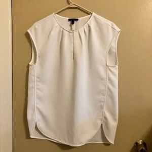 J. Crew White Honeycomb Weave Top